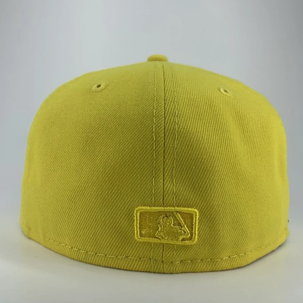 Texas Rangers Hat Yellow Tonal New Era 59FIFTY Fitted Size 7 MLB Baseball Cap